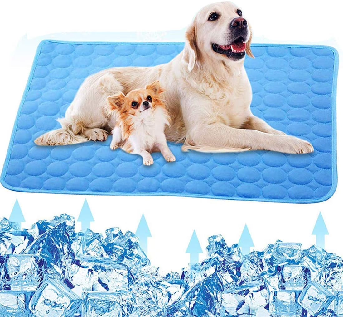 Dog Cooling Mat, Pet Dog Self Cooling Pad, Ice Silk Washable Summer Cool Mat for Cats, Kennels, Crates and Beds(S)